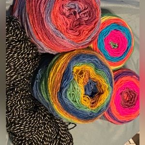 Assorted Multicolour/ Striped Acrylic Yarn